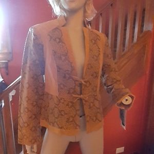 NWT Genuine Chi by Falchi Tan Snake Jacket Chi